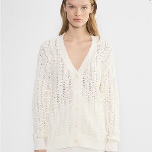 Cozy White Open-Knit Sweater